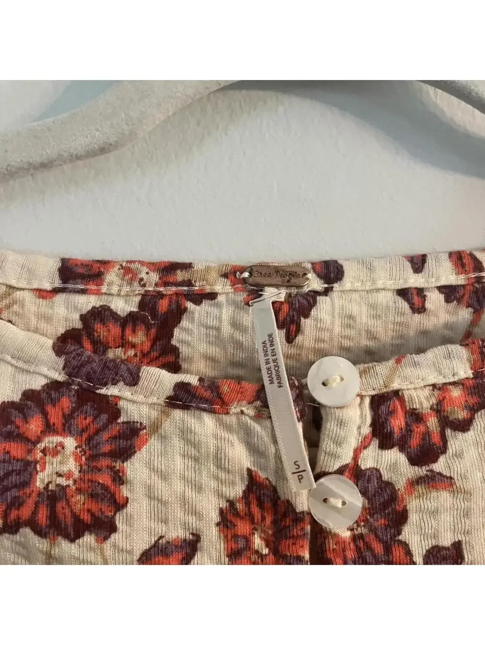 Free People Tilly Cotton Seersucker Cardigan in Tea Combo Floral Print